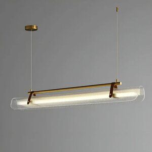 Modern Rectangle Chandelier – Gold Finish